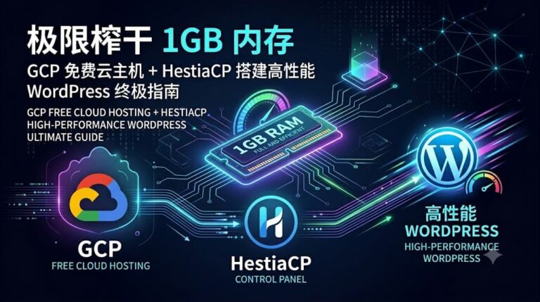 极限榨干 1GB 内存:GCP 免费云主机 + HestiaCP 搭建高性能 WordPress 终极指南